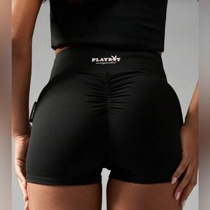 PLAYBOY Women's Sleek Black Athletic Shorts